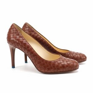 Cole Haan Brown Woven Leather Heels